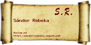 Sándor Rebeka névjegykártya