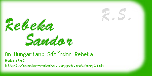 rebeka sandor business card